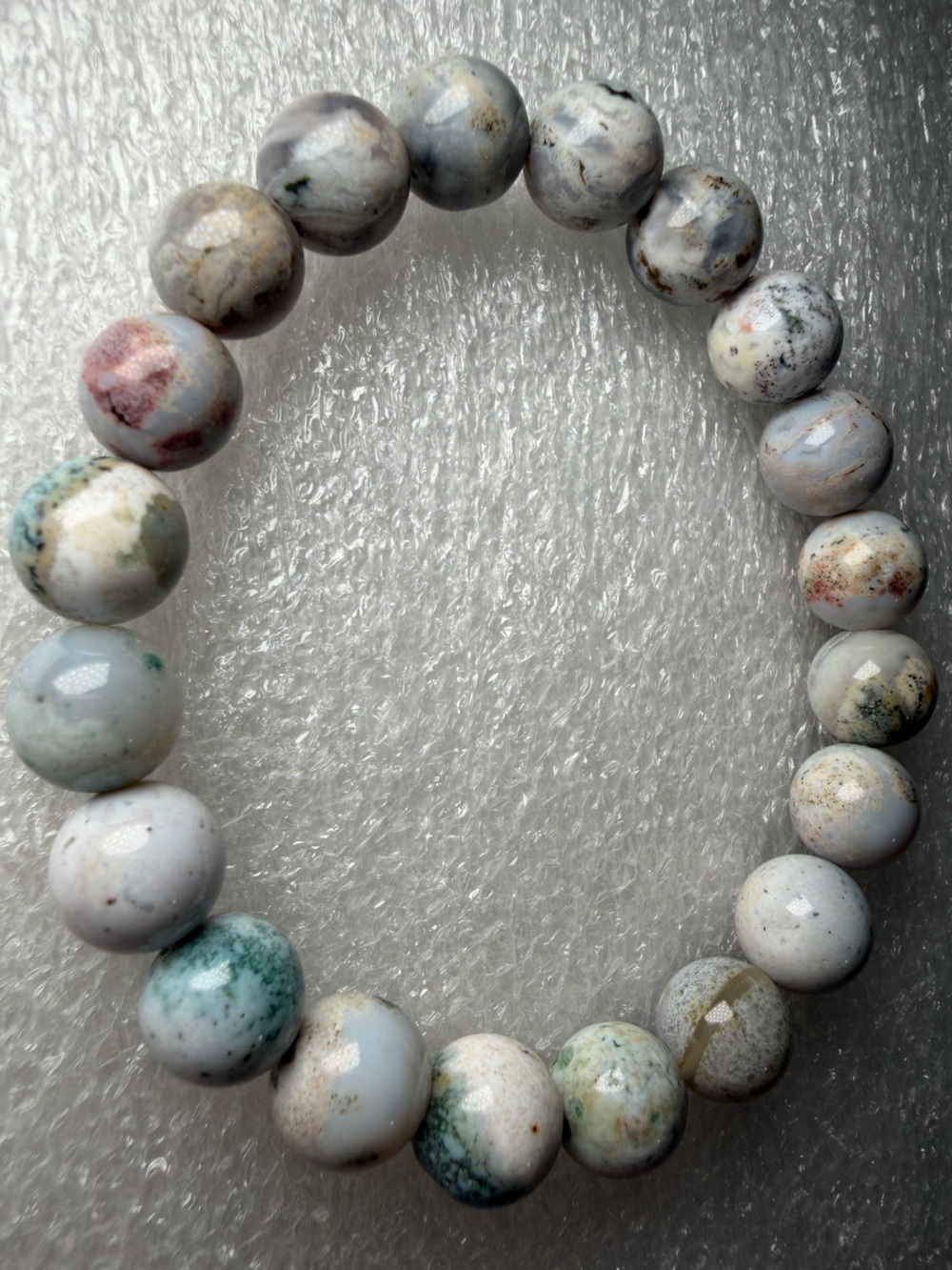 Rare 10MM Pastel Ocean Jasper Natural Crystal Bracelet